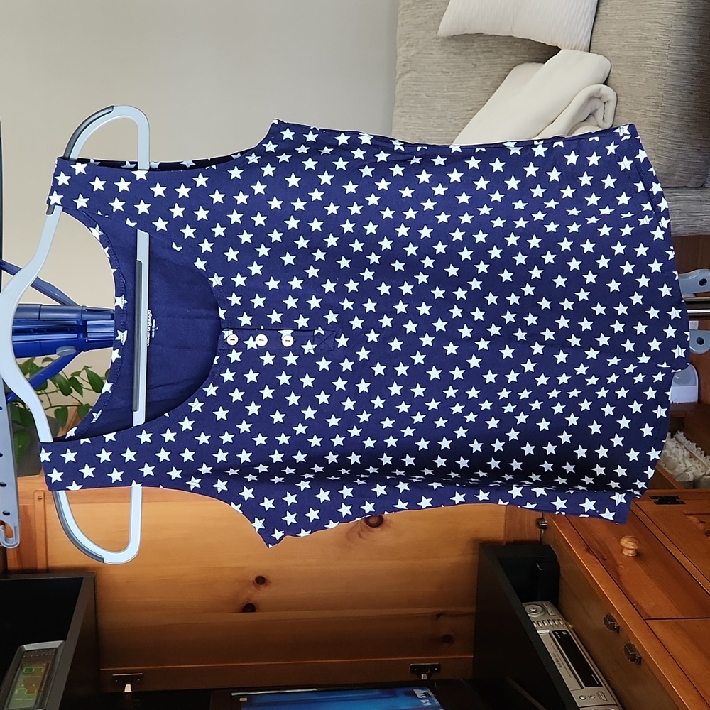 Blue Tank with White Stars
